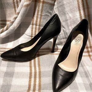 Black leather heels size 7